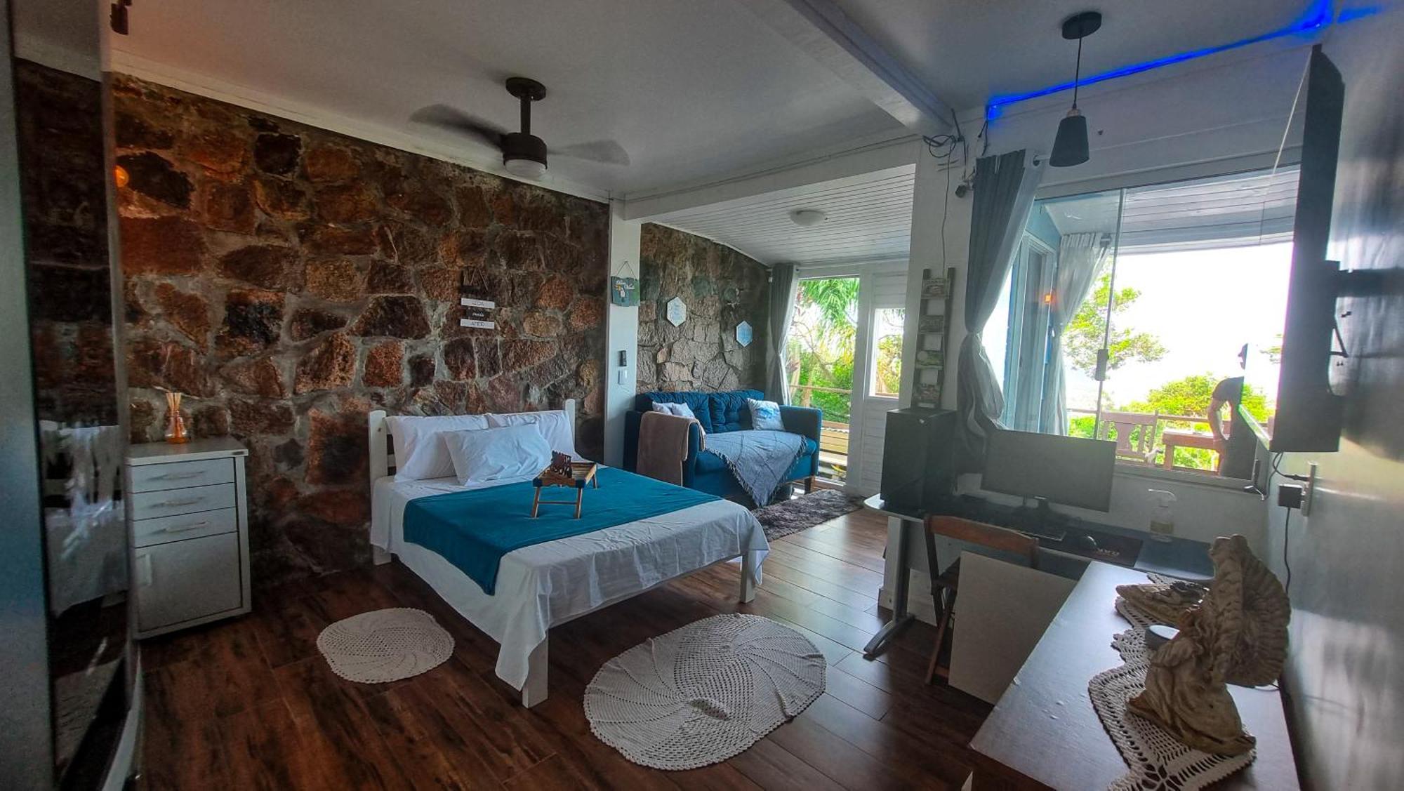 kitnet com hidromassagem com vista para o mar Florianopolis Exterior foto
